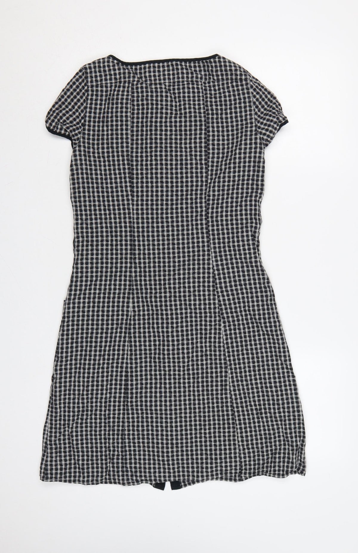 Gap Women Black Check Fit & Flare Knee Length Dress UK 4