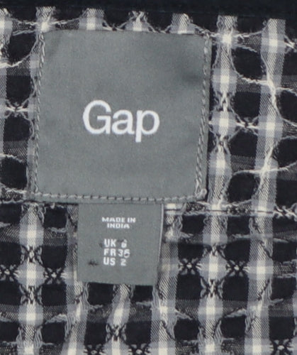 Gap Women Black Check Fit & Flare Knee Length Dress UK 4