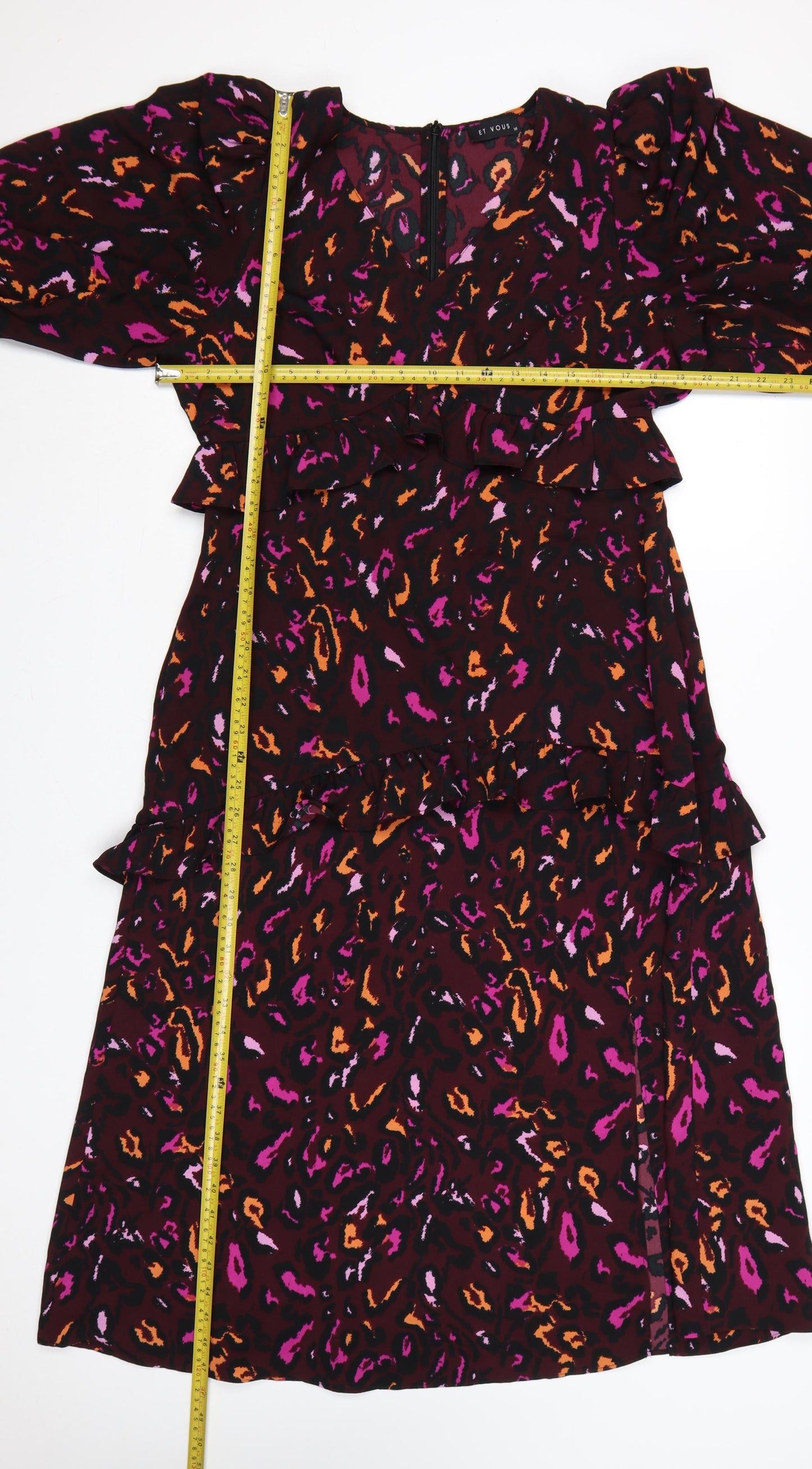 Et Vous Women Multicoloured Animal Print Size 14 Fit & Flare Dress