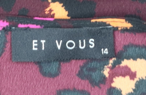 Et Vous Women Multicoloured Animal Print Size 14 Fit & Flare Dress