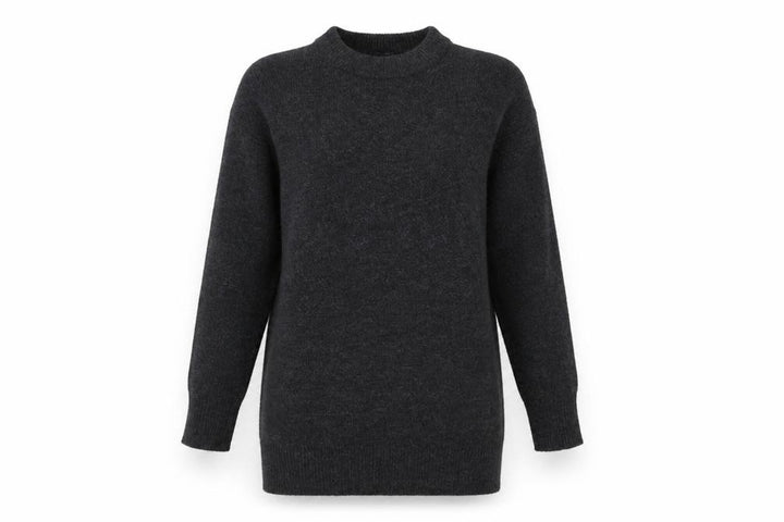 New Look Women Grey Mock Neck Knit Pullover Jumper UK 8
