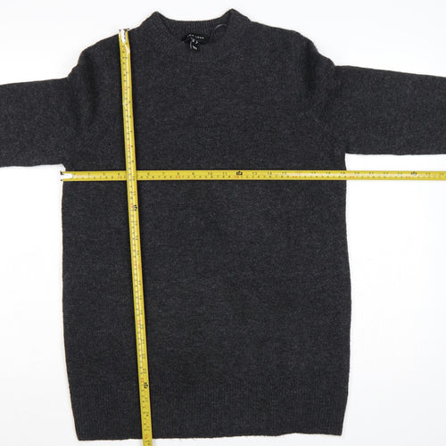 New Look Women Grey Mock Neck Knit Pullover Jumper UK 8