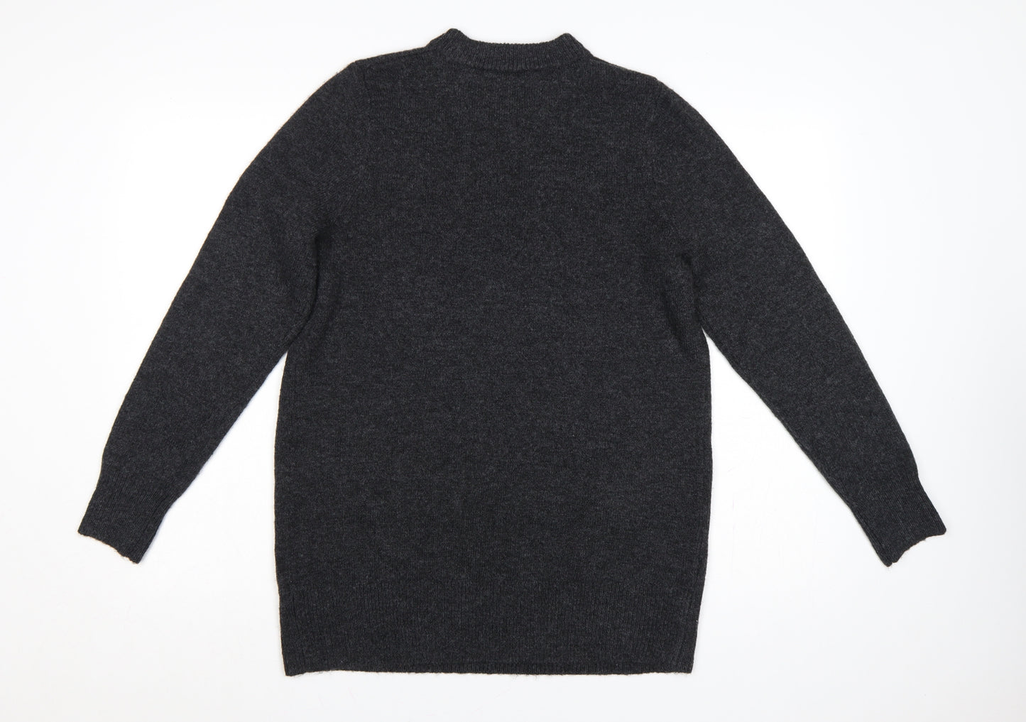 New Look Women Grey Mock Neck Knit Pullover Jumper UK 8
