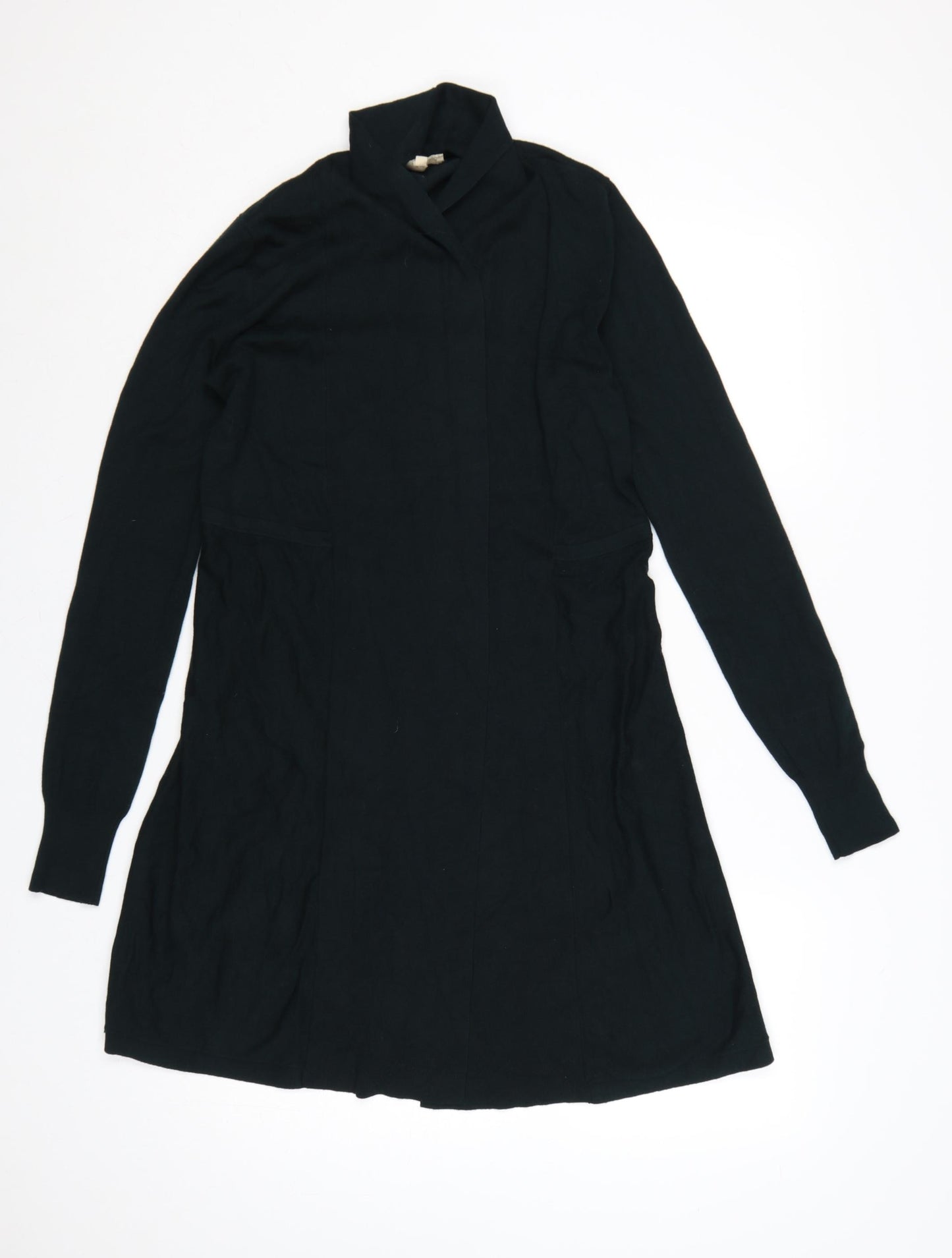 Phase Eight Women Black UK 8 Longline Open Knit Cardigan Collared