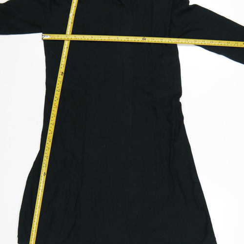 Phase Eight Women Black UK 8 Longline Open Knit Cardigan Collared