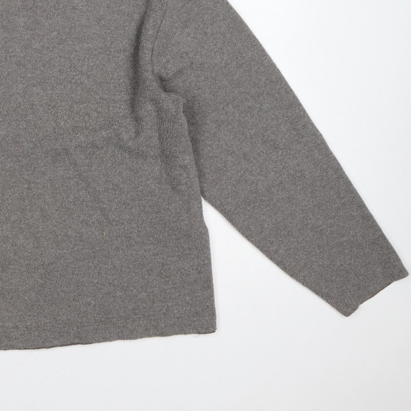 Zara Women Grey L Fine Knit Crew Neck Long Sleeve Pullover Jumper