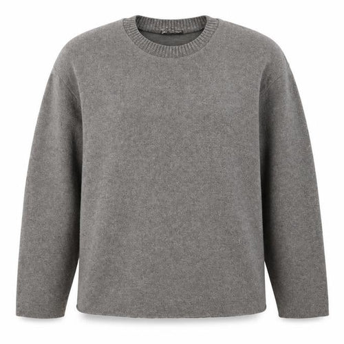 Zara Women Grey L Fine Knit Crew Neck Long Sleeve Pullover Jumper