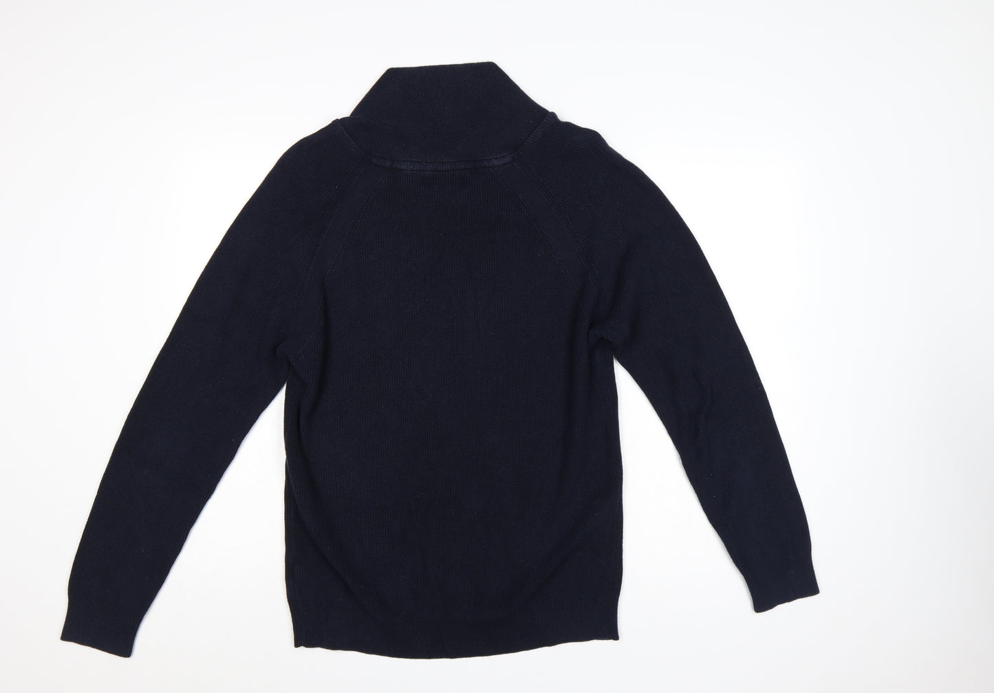 Next Men’s Blue Cotton Shawl Collar Button Pullover Jumper L