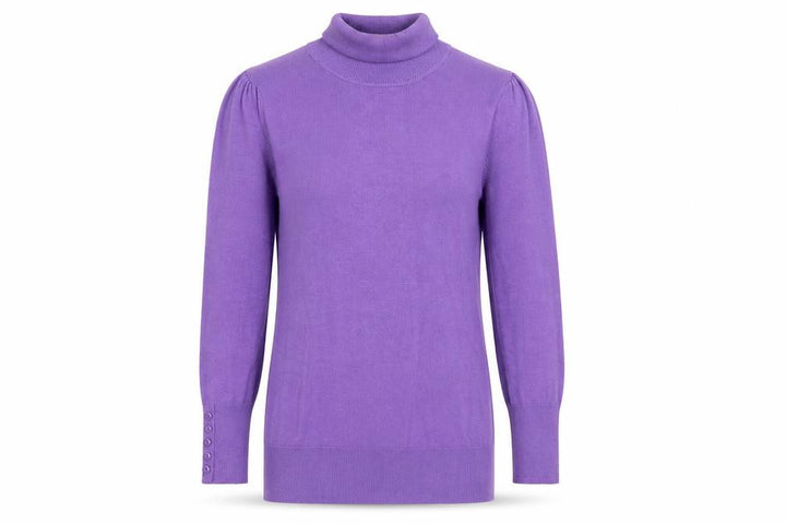 Wallis Women Purple Size 10 Roll Neck Tunic Jumper Viscose Knit