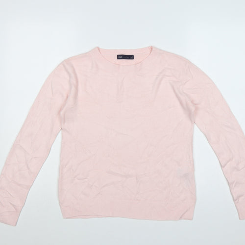 Marks and Spencer Women Pink Size 10 Crew Neck Knit Jumper