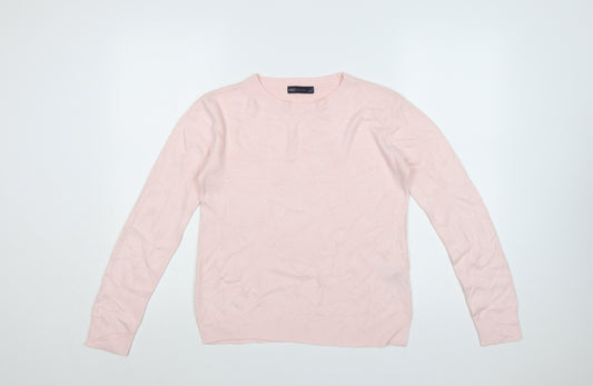 Marks and Spencer Women Pink Size 10 Crew Neck Knit Jumper