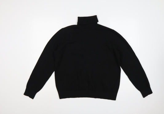 Marks and Spencer Women Black M Roll Neck Knit Jumper Long Sleeve