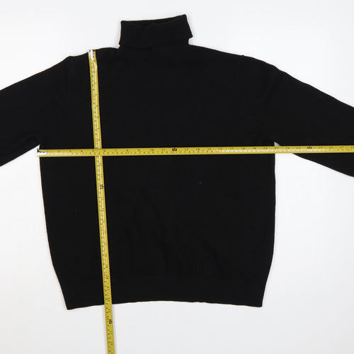 Marks and Spencer Women Black M Roll Neck Knit Jumper Long Sleeve