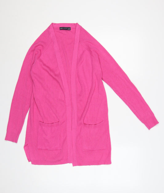 Marks & Spencer Women's Pink Small Open Knit Cardigan Pockets
