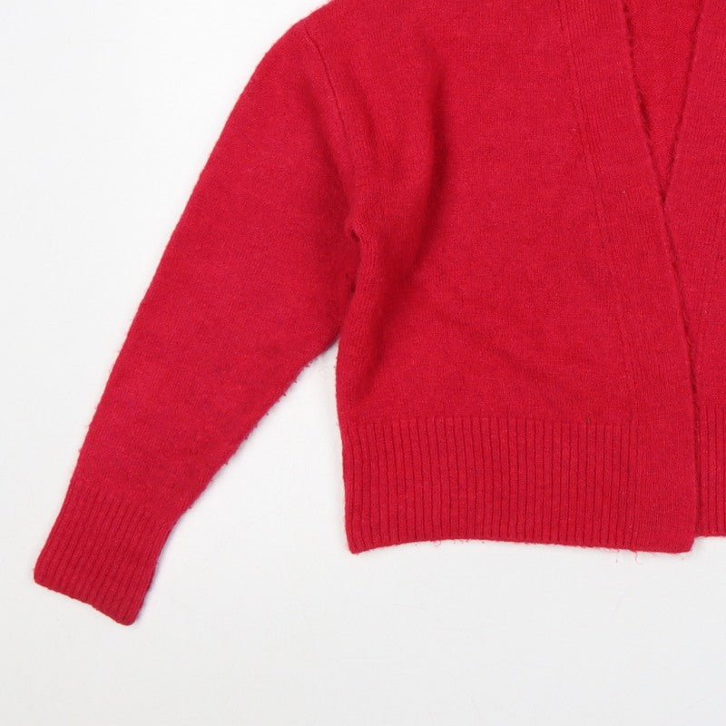 New Look Women Red Open Knit Cardigan Size S Long Sleeve