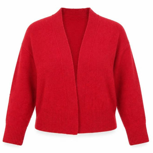 New Look Women Red Open Knit Cardigan Size S Long Sleeve