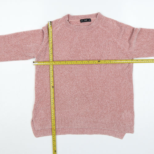 F&F Women’s Pink Size 10 Crew Neck Knit Pocket Jumper