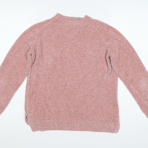 F&F Women’s Pink Size 10 Crew Neck Knit Pocket Jumper