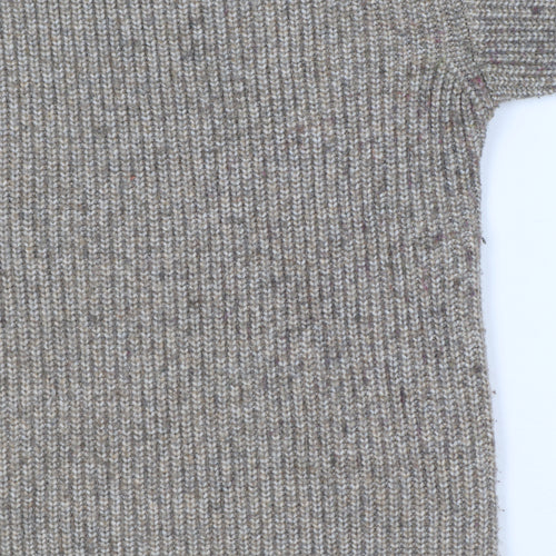 Marks and Spencer Women Beige XL Rib Knit Crew Neck Pullover Jumper