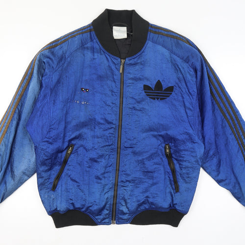 Adidas Mens Blue M Vintage 90s Track Jacket Full Zip