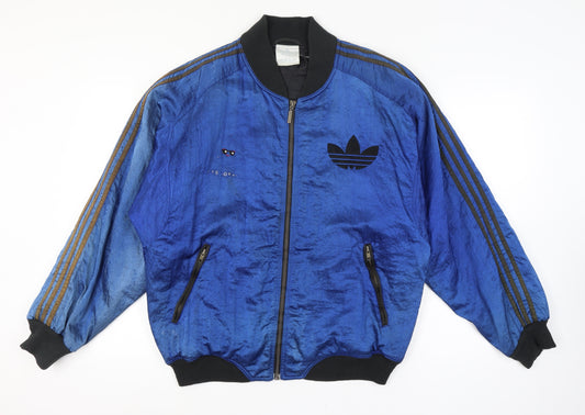 Adidas Mens Blue M Vintage 90s Track Jacket Full Zip