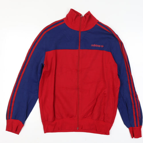 Adidas Men’s Red Blue XL Vintage Track Jacket Full Zip 3 Stripe
