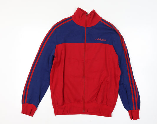 Adidas Men’s Red Blue XL Vintage Track Jacket Full Zip 3 Stripe