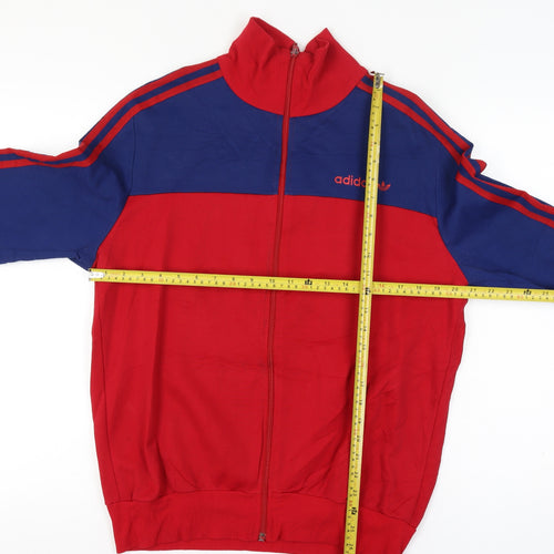 Adidas Men’s Red Blue XL Vintage Track Jacket Full Zip 3 Stripe