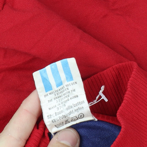 Adidas Men’s Red Blue XL Vintage Track Jacket Full Zip 3 Stripe