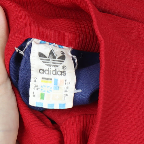Adidas Men’s Red Blue XL Vintage Track Jacket Full Zip 3 Stripe