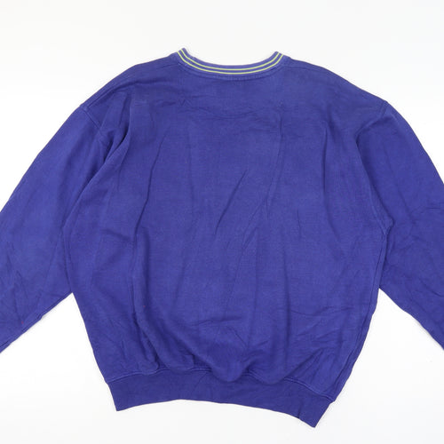 Fred Perry Vintage Men’s Blue L Crew Neck Embroidered Logo Sweatshirt