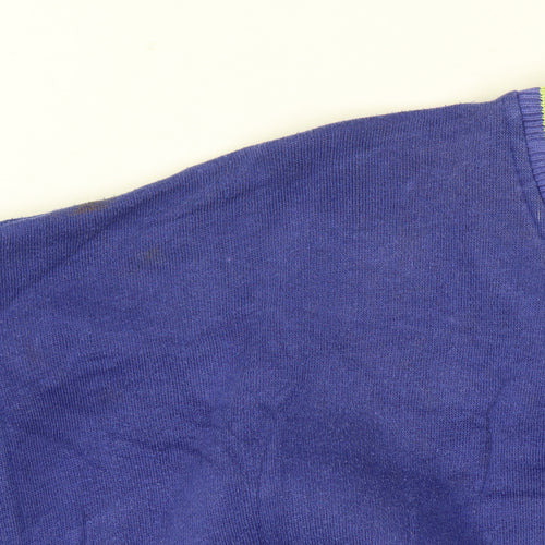Fred Perry Vintage Men’s Blue L Crew Neck Embroidered Logo Sweatshirt