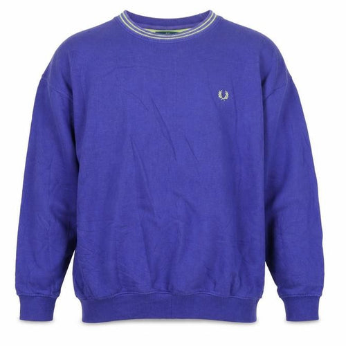 Fred Perry Vintage Men’s Blue L Crew Neck Embroidered Logo Sweatshirt