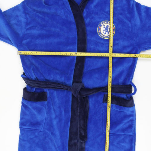 Chelsea FC Men's Blue Hooded Fleece Robe Adult L Belted Football