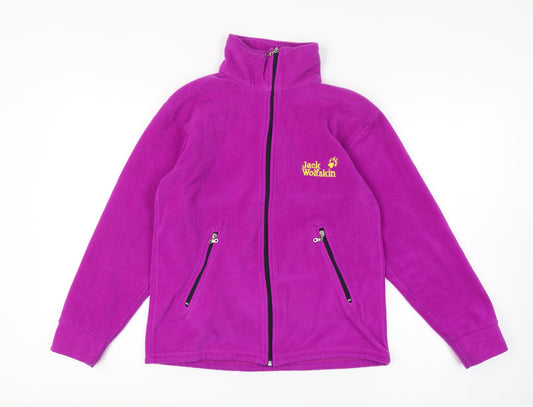 Jack Wolfskin Size 12-14 Women’s Purple Fleece Full Zip Outdoor Jacket