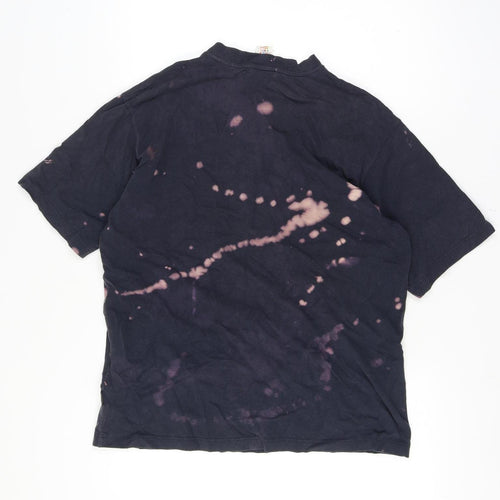 Adidas Men’s Large Black Bleach Dye V-Neck Short Sleeve T-Shirt