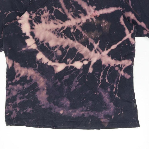 Adidas Men’s Large Black Bleach Dye V-Neck Short Sleeve T-Shirt