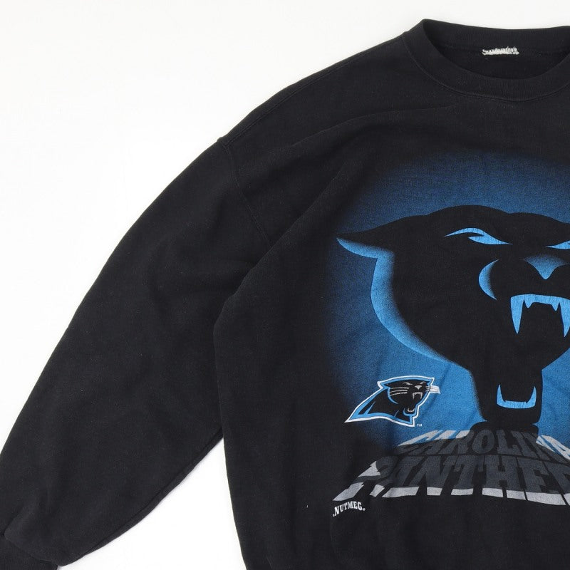 Nutmeg Men's Black XL Carolina Panthers NFL 1993 Pullover Sweatshirt