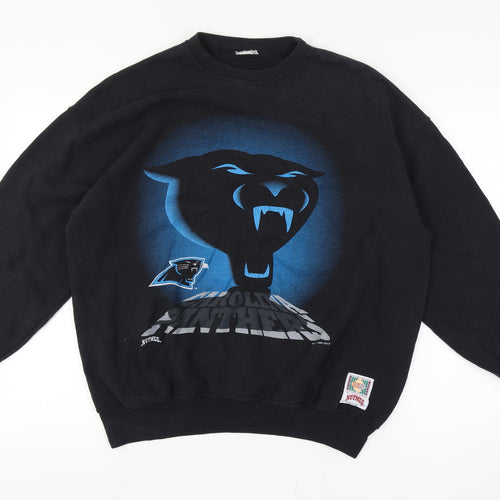 Nutmeg Men's Black XL Carolina Panthers NFL 1993 Pullover Sweatshirt