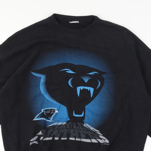 Nutmeg Men's Black XL Carolina Panthers NFL 1993 Pullover Sweatshirt