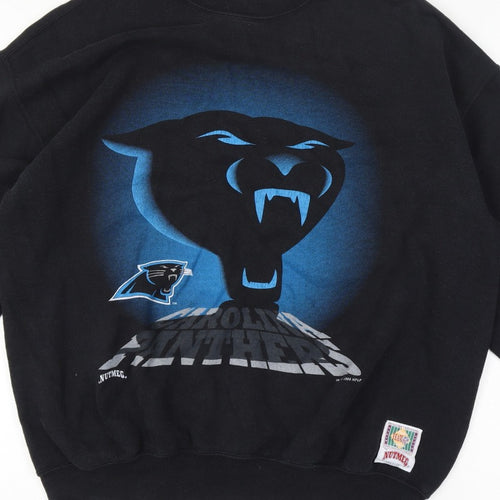 Nutmeg Men's Black XL Carolina Panthers NFL 1993 Pullover Sweatshirt
