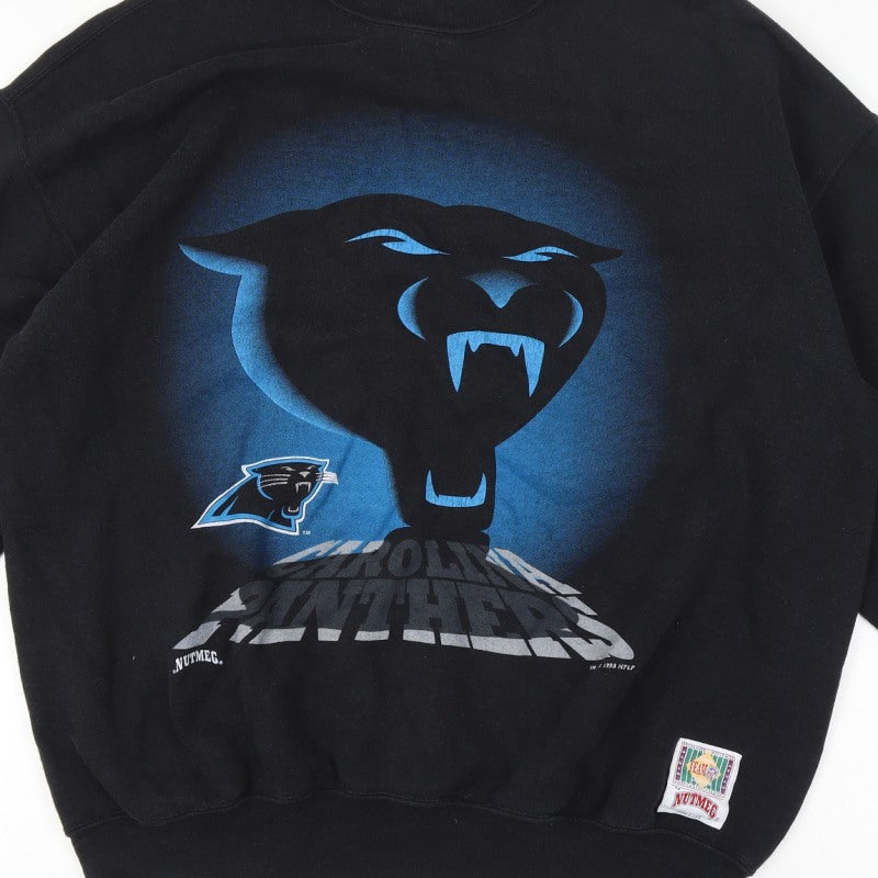 Nutmeg Men's Black XL Carolina Panthers NFL 1993 Pullover Sweatshirt