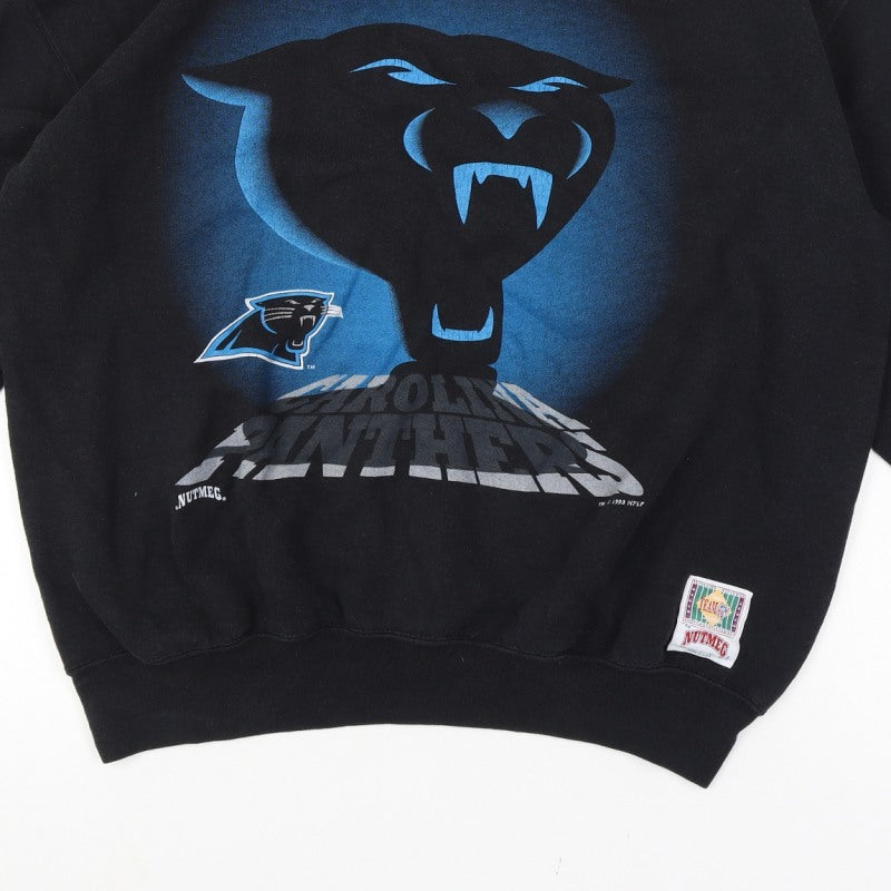 Nutmeg Men's Black XL Carolina Panthers NFL 1993 Pullover Sweatshirt