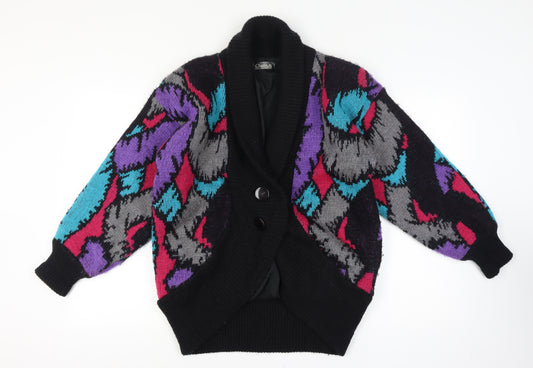 Chatte Women’s 16-18Multicoloured Retro 80s Geometric Knit Cardigan