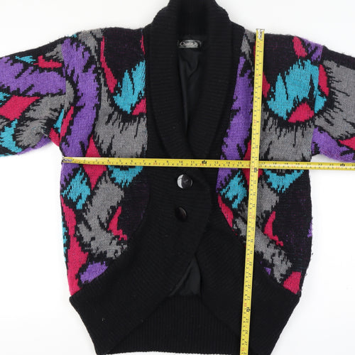 Chatte Women’s 16-18Multicoloured Retro 80s Geometric Knit Cardigan