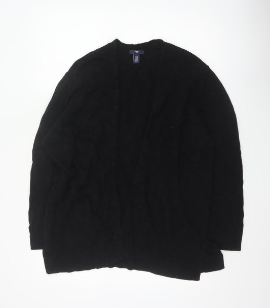 Gap Women’s Black Open Knit Cardigan 2XL Long Sleeve Cotton Blend