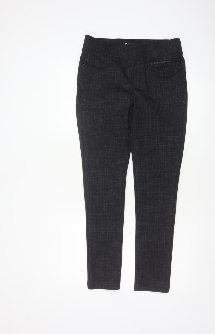 DKNY Jeans Women Black S Stretch Skinny Check Jegging Trousers