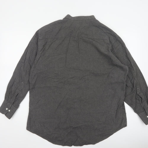 Priatti Men's Grey Check Cotton Button-Down Shirt 16.5 Long Sleeve