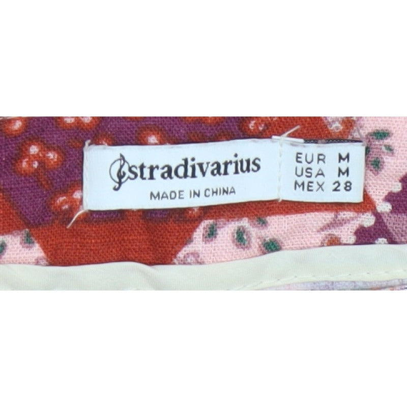 Stradivarius Women Multicoloured M Short Skater Ruffle Patchwork Skirt