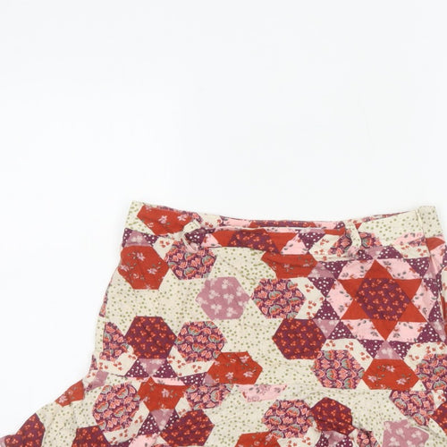 Stradivarius Women Multicoloured M Short Skater Ruffle Patchwork Skirt